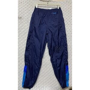 Vintage 80s 90s Nike Windbreaker Track Pants Mens  L Navy Blue Zip Ankle Tapared